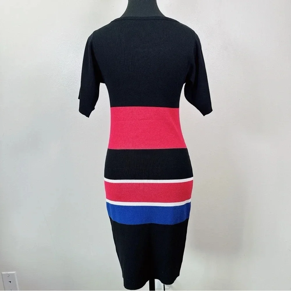 Banana Republic Womens Size Small Knit Color Block Short Sleeve Sweater Dress